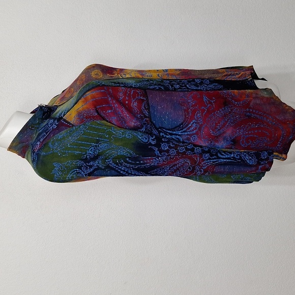 Shana Multicolor Whimsy Goth Dark Fairy Paisley Patchwork Asymetrical Jacket - L - Picture 10 of 14